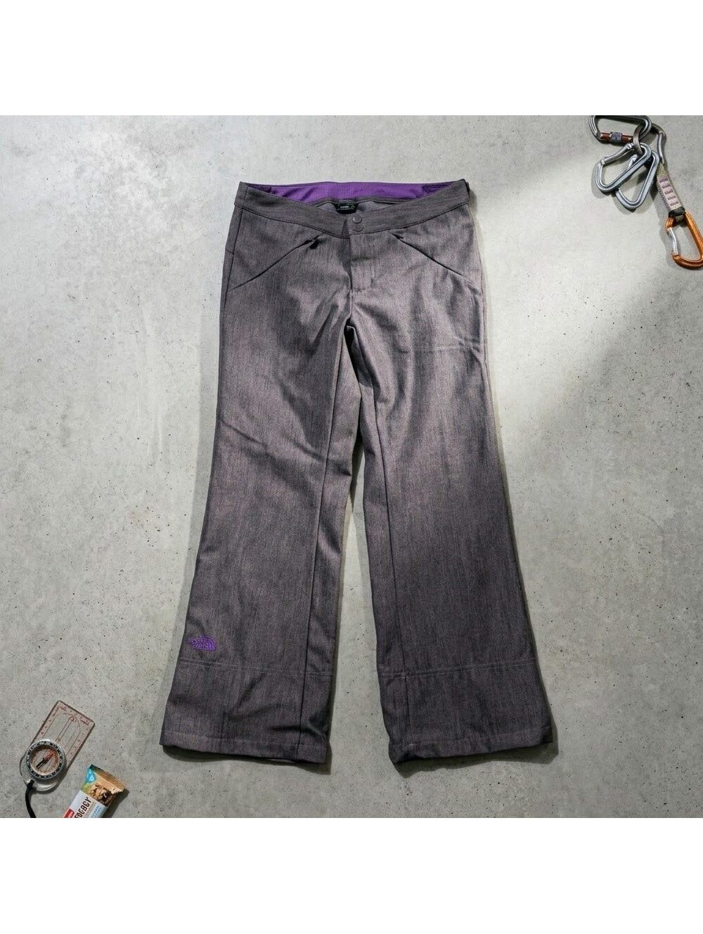 The North Face Womens Snow Pants M Grey Purple Y2K Mountain Core Ski Snowboard